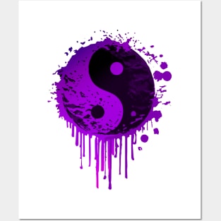 Purple Yin Yang symbol Posters and Art